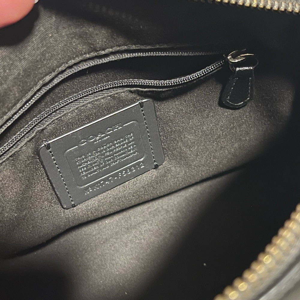 Coach Black Satchel with Signature Design - Picture 4 of 6